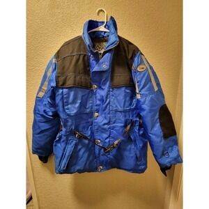 First Down Mens Techno streetwear Coat Size Large Blue & Grey Size 20